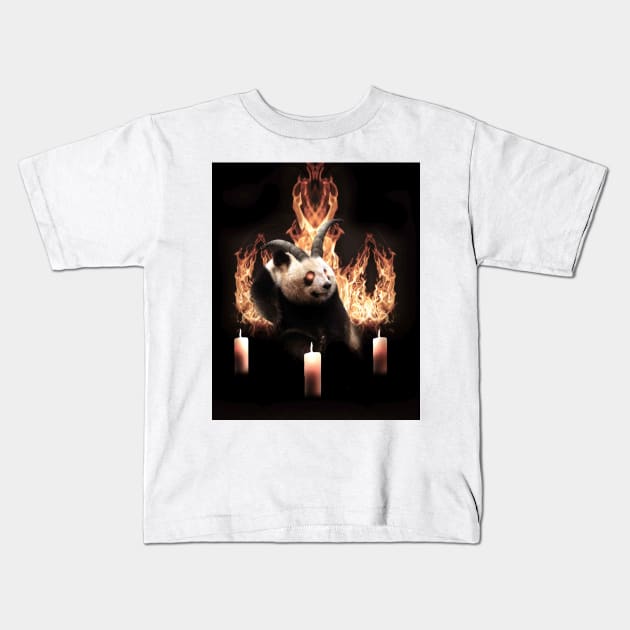 Demonic Demon Panda Kids T-Shirt by Random Galaxy